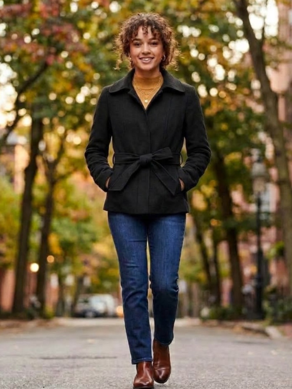 J Crew wool tailored tie at waist jacket